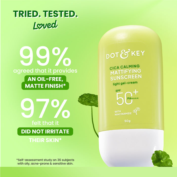 DOT & KEY Cica + Niacinamide Sunscreen, In-Vivo Tested SPF 50+ PA++++ 80g