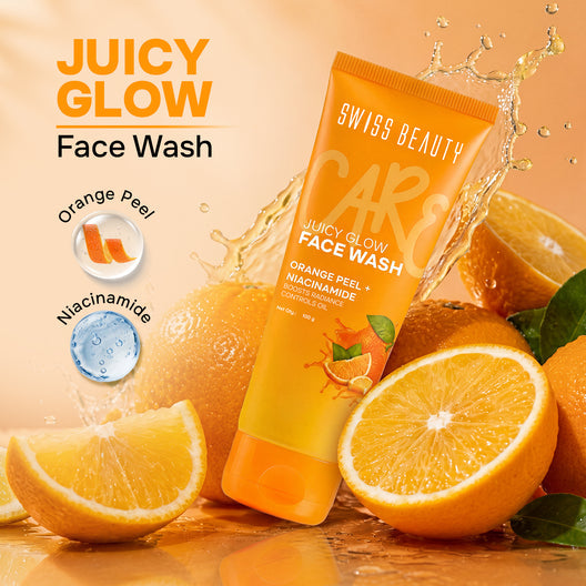 SWISS BEAUTY Care Juicy Glow Face Wash Orange Peel + Niacinamide
