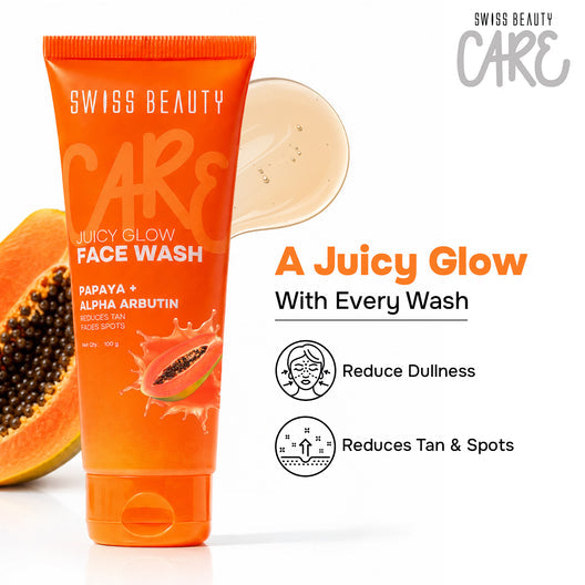 SWISS BEAUTY Care Juicy Glow Face Wash Papaya + Alpha Arbutin