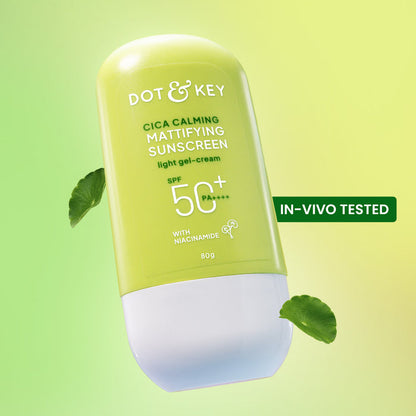DOT & KEY Cica + Niacinamide Sunscreen, In-Vivo Tested SPF 50+ PA++++ 80g