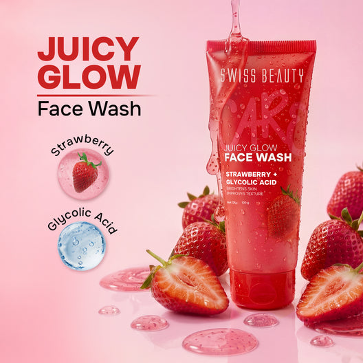SWISS BEAUTY Care Juicy Glow Face Wash Strawberry + Glycolic Acid