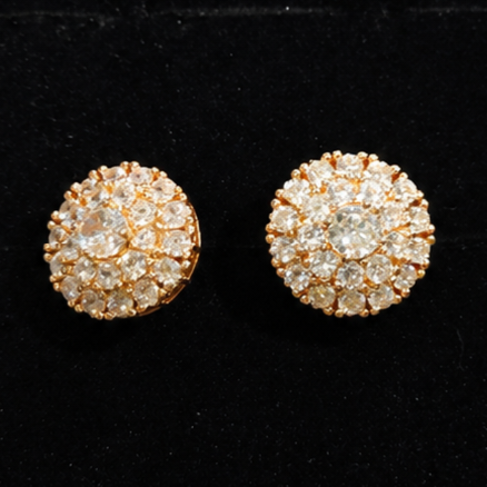Rose Gold Diamond Look Stud Earrings