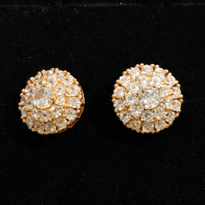 Rose Gold Diamond Look Stud Earrings