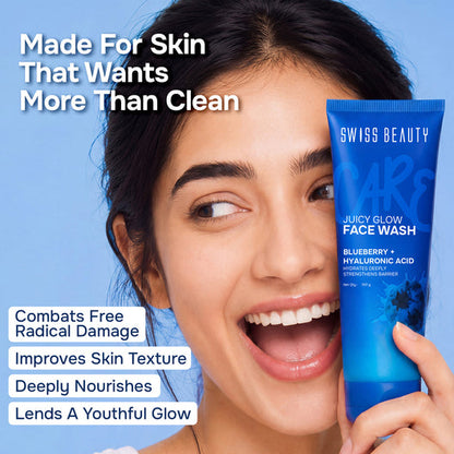 SWISS BEAUTY Care Juicy Glow Face Wash Blueberry + Hyaluronic Acid