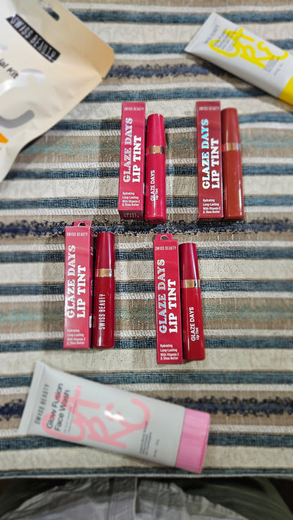 SWISS BEAUTY Glaze Days Lip Tint - Juicy Glossy Tint with Long-Lasting Stain