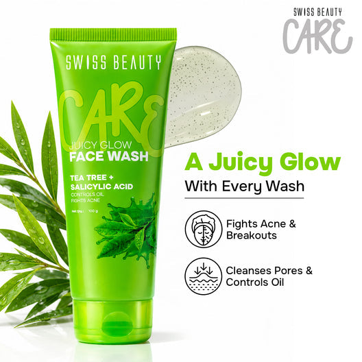 SWISS BEAUTY Care Juicy Glow Face Wash Tea Tree + Salicylic Acid