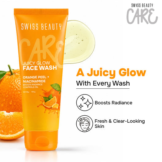 SWISS BEAUTY Care Juicy Glow Face Wash Orange Peel + Niacinamide