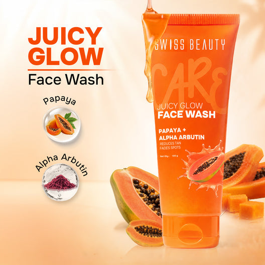 SWISS BEAUTY Care Juicy Glow Face Wash Papaya + Alpha Arbutin