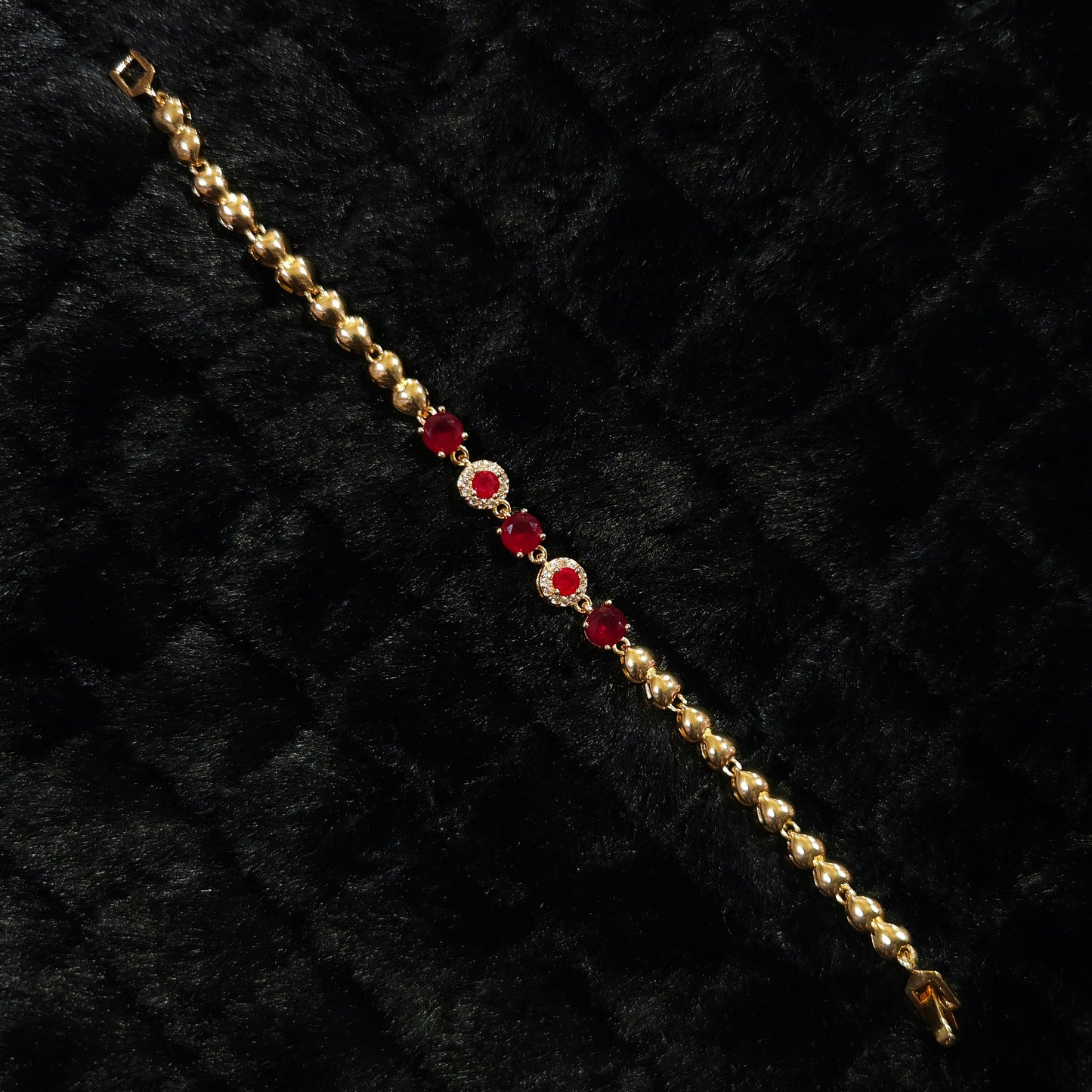 Red Stone Elegant Chain Bracelet