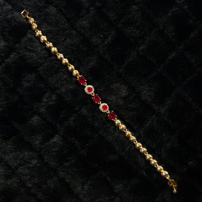 Red Stone Elegant Chain Bracelet