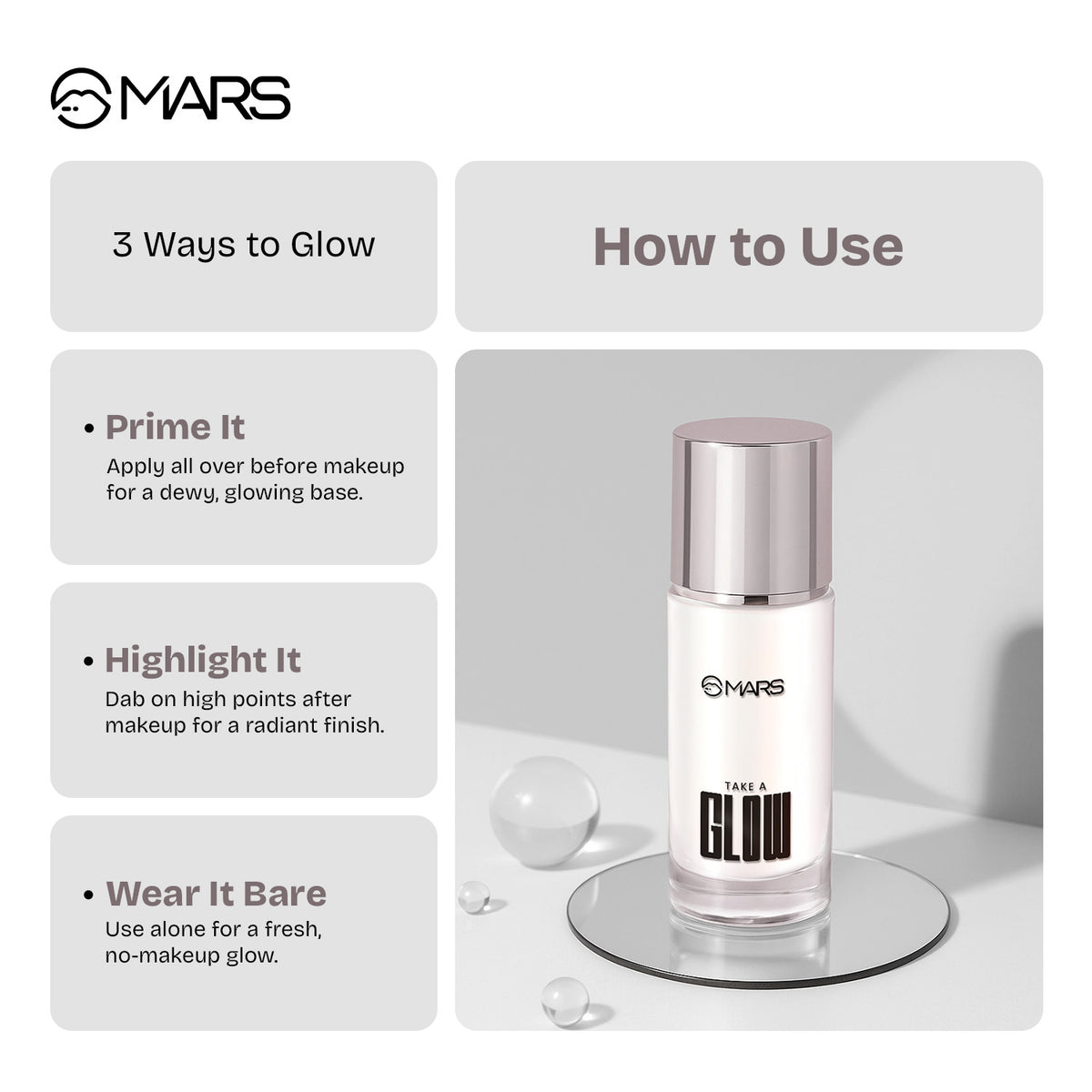 MARS Take A Glow Illuminating Primer & Strobe Cream | Instant Glow Makeup Base