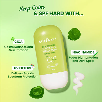 DOT & KEY Cica + Niacinamide Sunscreen, In-Vivo Tested SPF 50+ PA++++ 80g