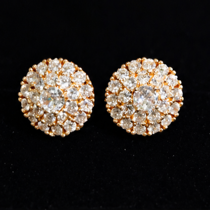 Rose Gold Diamond Look Stud Earrings