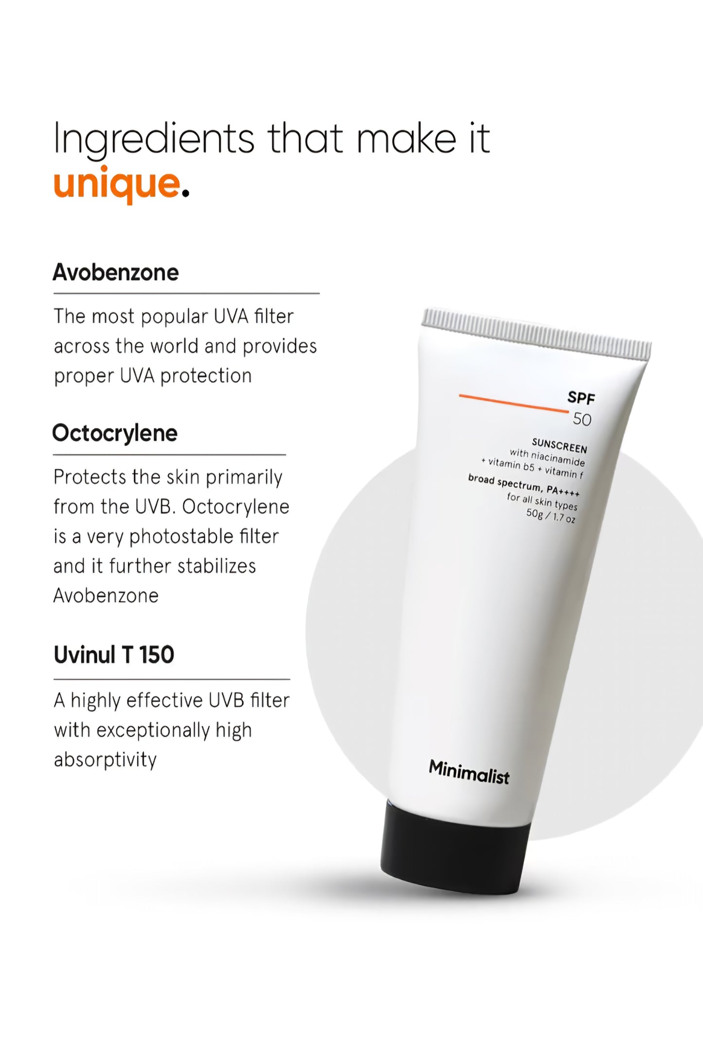 Minimalist SPF 50 Sunscreen 50g