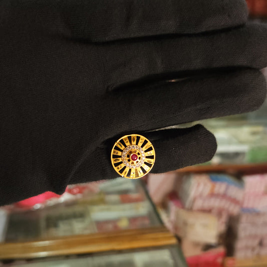 Gold Plated AD Stone Adjustable Finger Ring